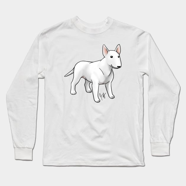 Dog - Bull Terrier - White Long Sleeve T-Shirt by Jen's Dogs Custom Gifts and Designs